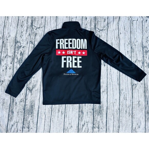 Under Armour Sm Cold Gear Zip Jacket- Fold Of Honor-Freedom Isn’t Free QT & Coke - Picture 1 of 7